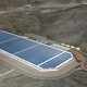 An artist’s rendition of Tesla’s gigafactory now under construction in Nevada which will make batteries for cars and grid energy storage.